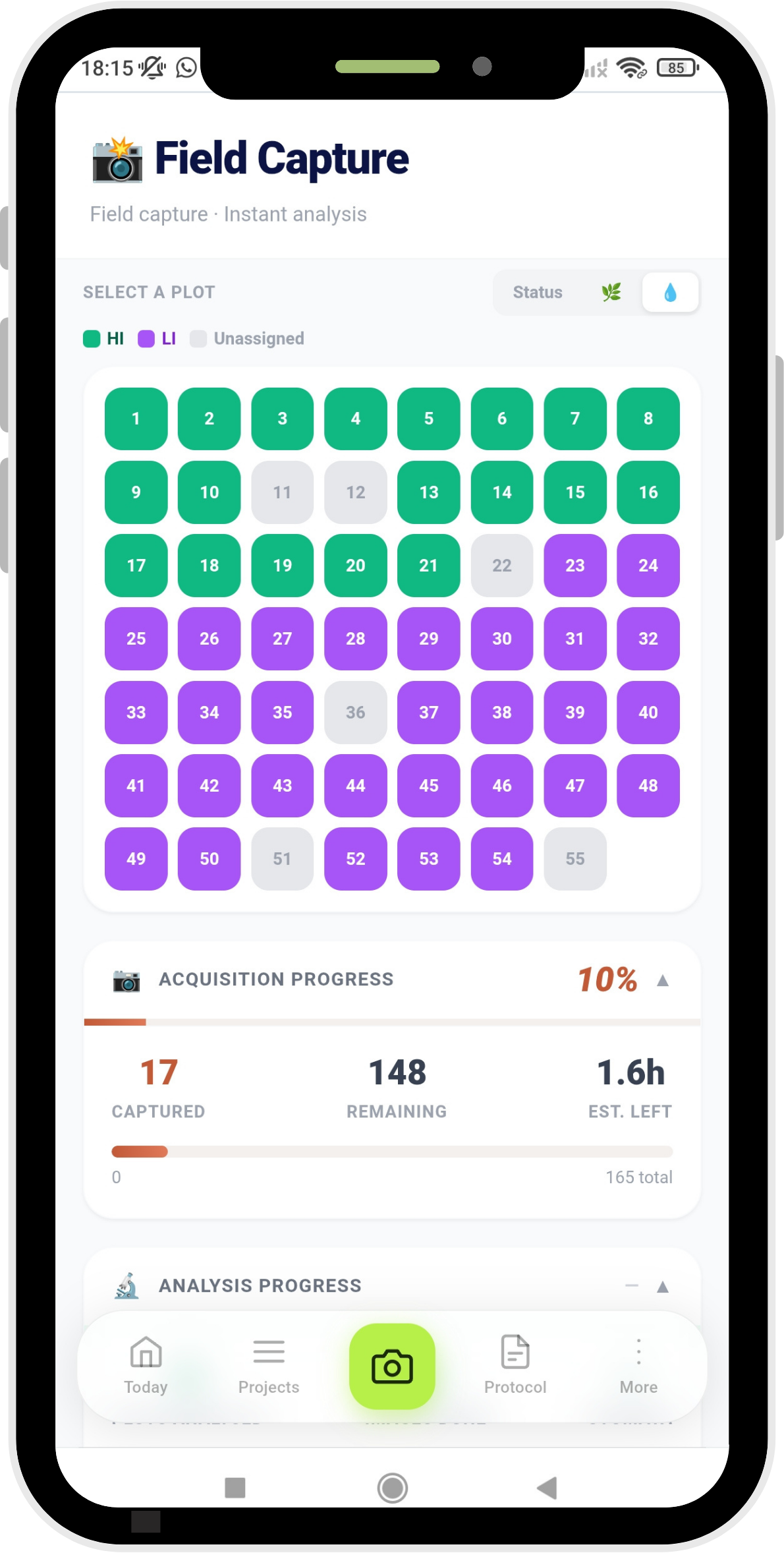 Field capture and tracking mode
